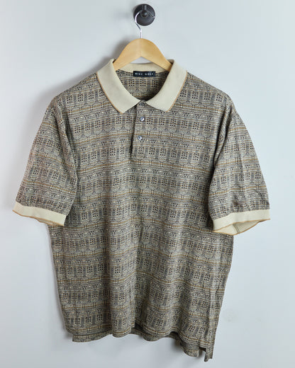 90s Nike Golf Cream/White Polo (XL)