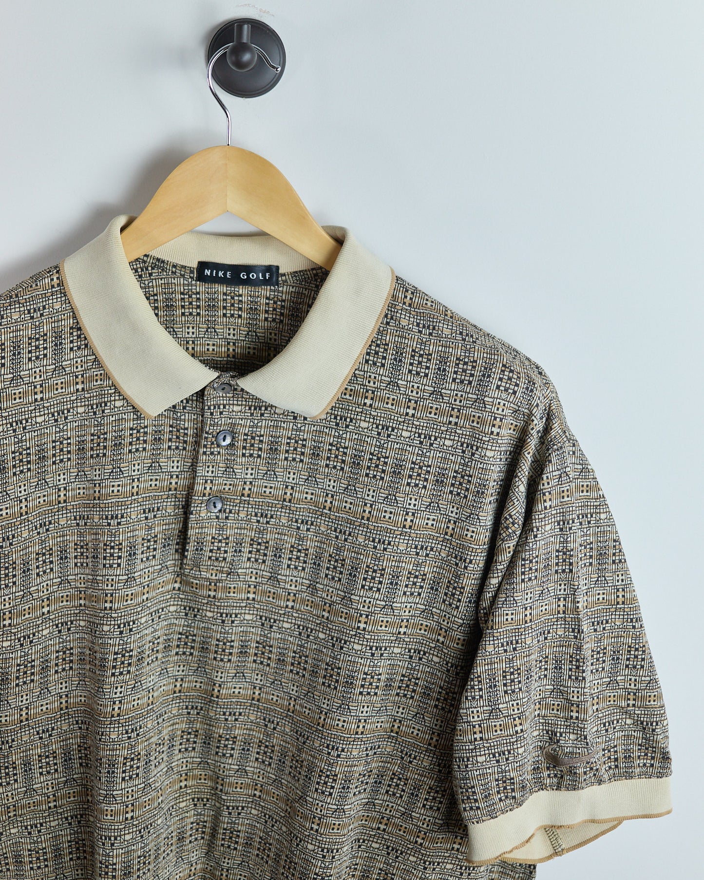 90s Nike Golf Cream/White Polo (XL)