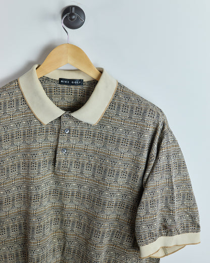 90s Nike Golf Cream/White Polo (XL)