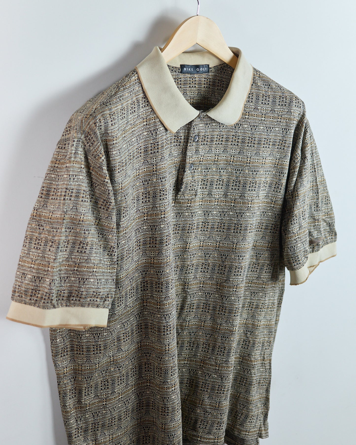 90s Nike Golf Cream/White Polo (XL)