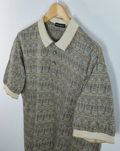 90s Nike Golf Cream/White Polo (XL)