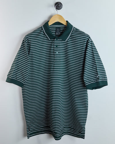 90s Nike Golf Green/White horizontal stripe Polo (XL)