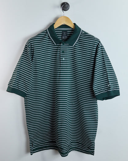90s Nike Golf Green/White horizontal stripe Polo (XL)
