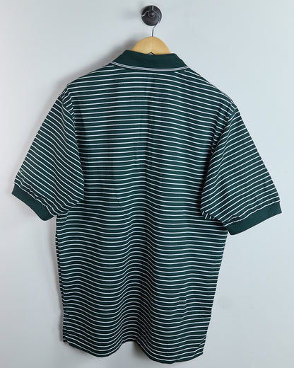 90s Nike Golf Green/White horizontal stripe Polo (XL)