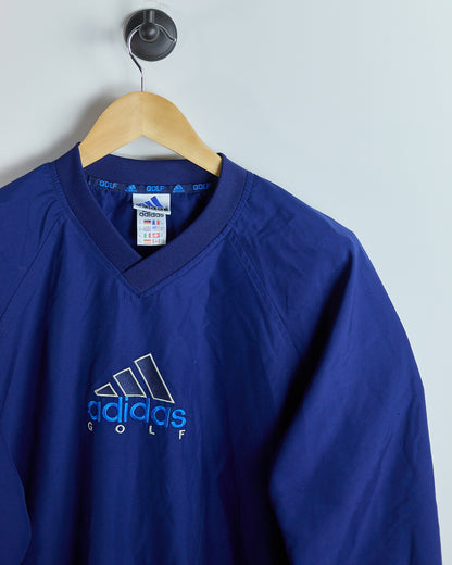 90s Adidas Golf Blue V Neck Windbreaker (M)
