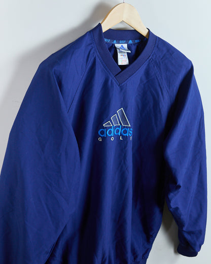 90s Adidas Golf Blue V Neck Windbreaker (M)