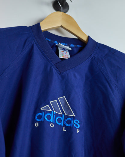 90s Adidas Golf Blue V Neck Windbreaker (M)