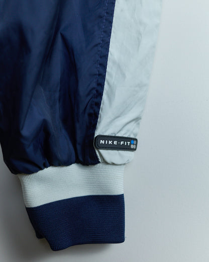 90s to early 00s Nike Golf Tiger Woods Yin Yang Blue/White V Neck Zip Up Windbreaker (XL)
