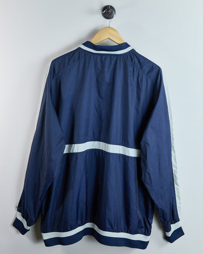 90s to early 00s Nike Golf Tiger Woods Yin Yang Blue/White V Neck Zip Up Windbreaker (XL)
