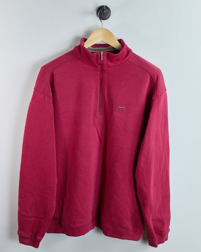 90s Nike Golf Red Quarter Zip Jumper (L)