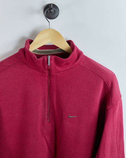 90s Nike Golf Red Quarter Zip Jumper (L)