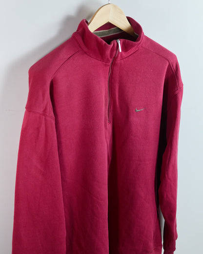 90s Nike Golf Red Quarter Zip Jumper (L)