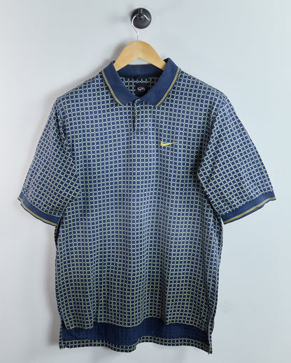 90s Nike Golf Blue/White Polo (M)