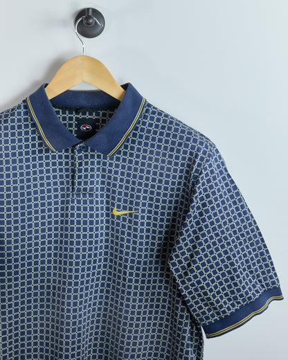 90s Nike Golf Blue/White Polo (M)