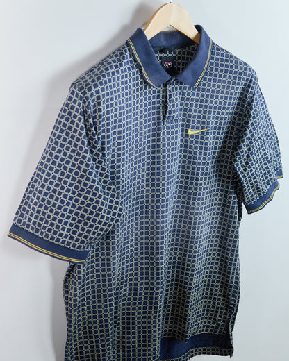 90s Nike Golf Blue/White Polo (M)
