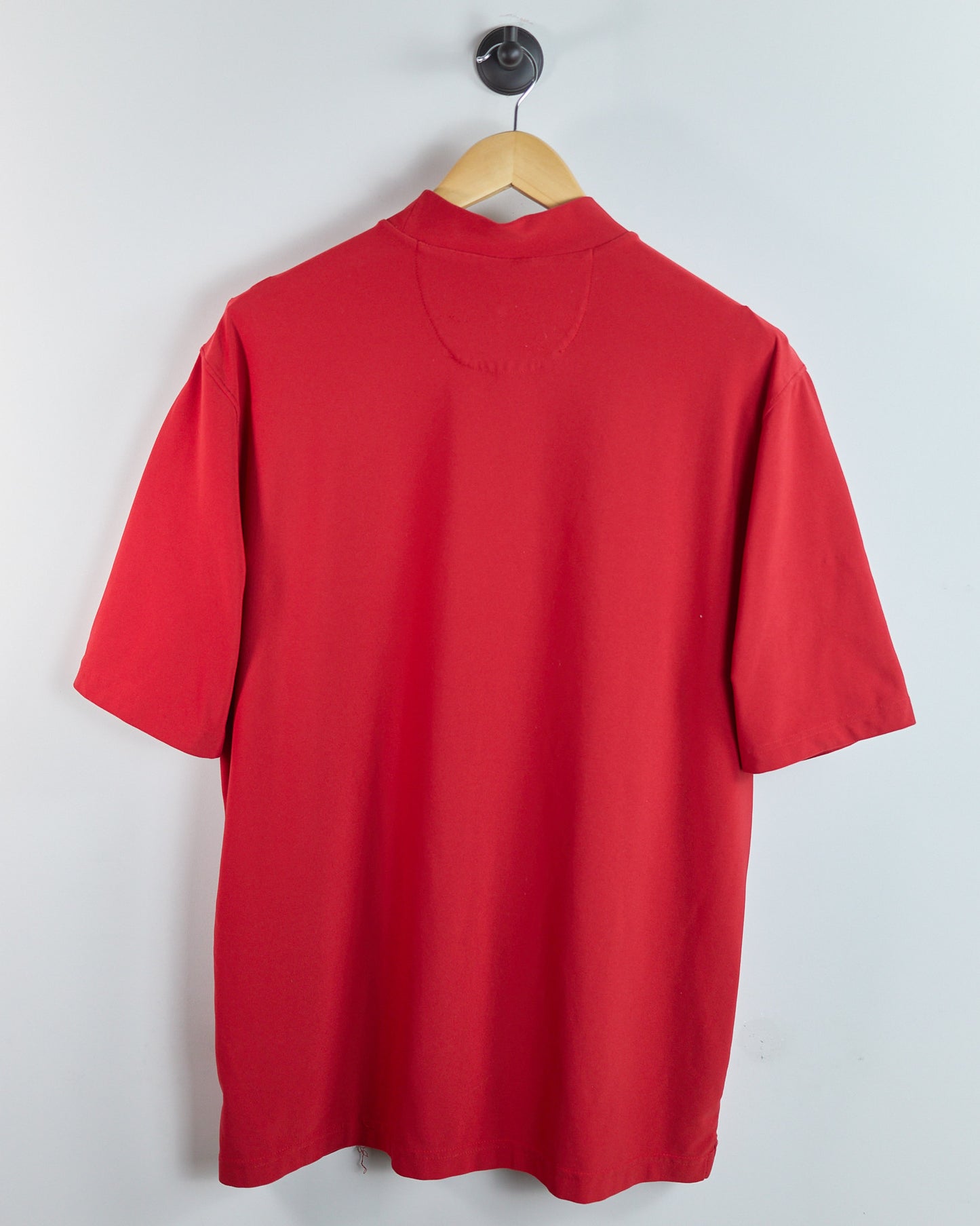 90s Nike Golf Shield Logo Red Short Sleeve Mock Neck (XL)