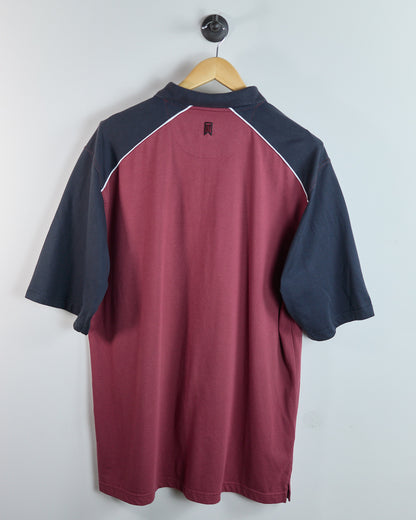 90s Nike Golf Tiger Woods Maroon/Black Zip Up Polo (XXL)