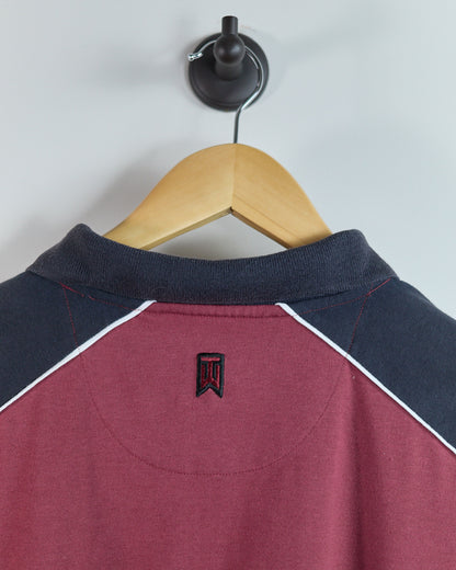 90s Nike Golf Tiger Woods Maroon/Black Zip Up Polo (XXL)