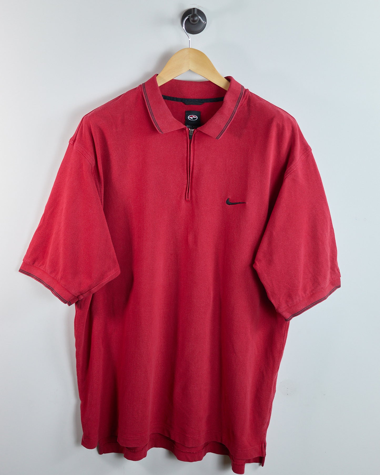 90s to ealy 00s Nike Golf Tiger Woods Yin Yang Red Zip Up Polo (XL)