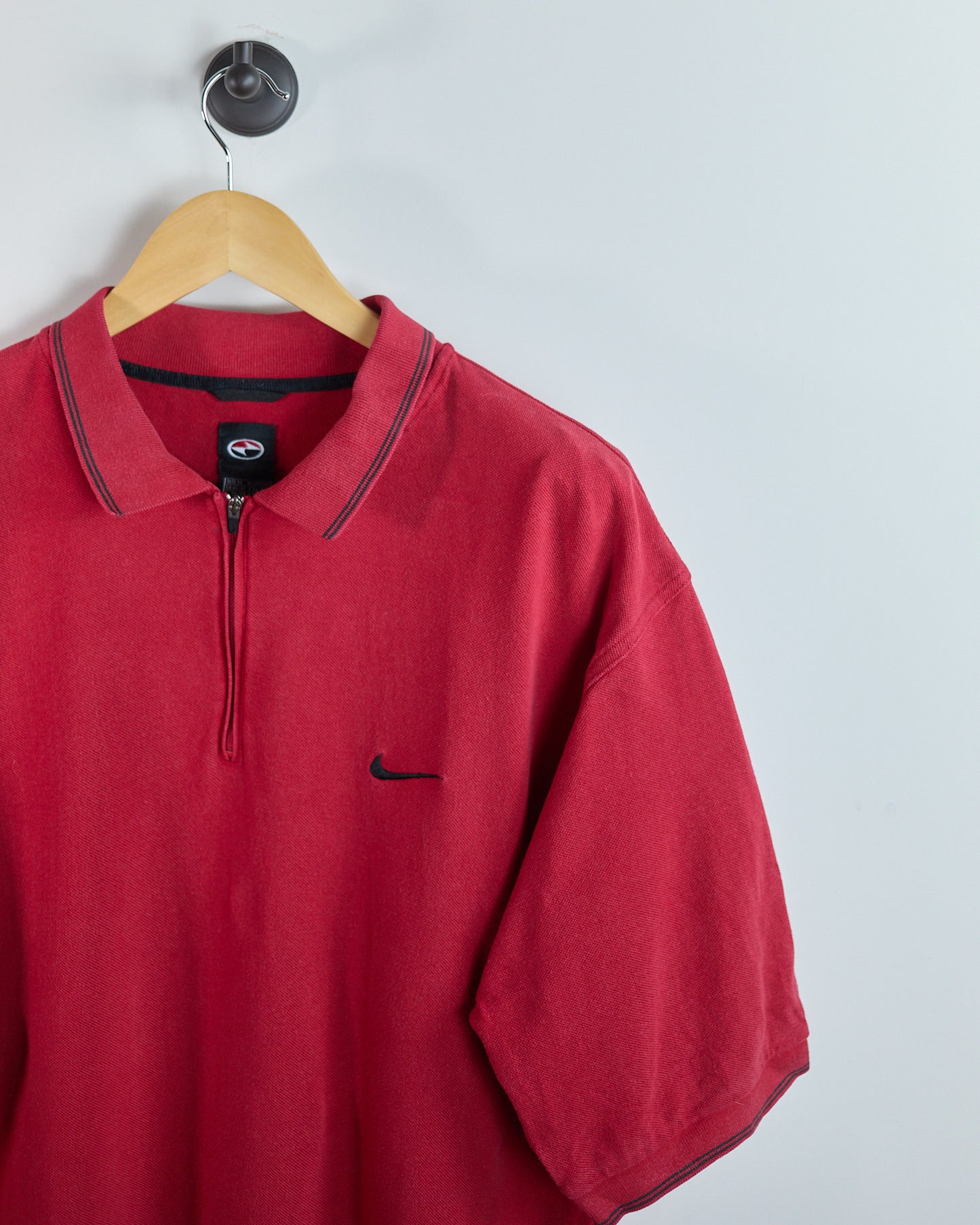 90s to ealy 00s Nike Golf Tiger Woods Yin Yang Red Zip Up Polo (XL)