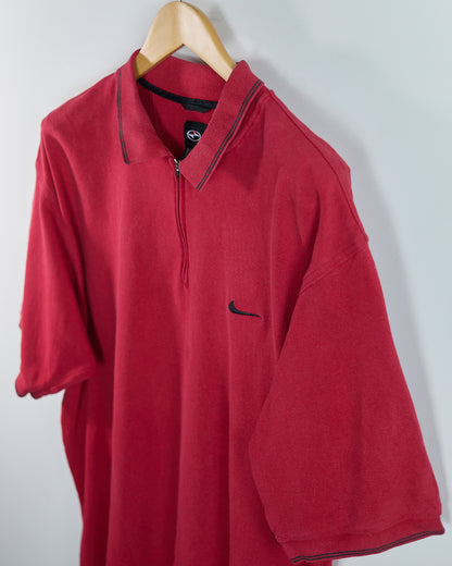 90s to ealy 00s Nike Golf Tiger Woods Yin Yang Red Zip Up Polo (XL)
