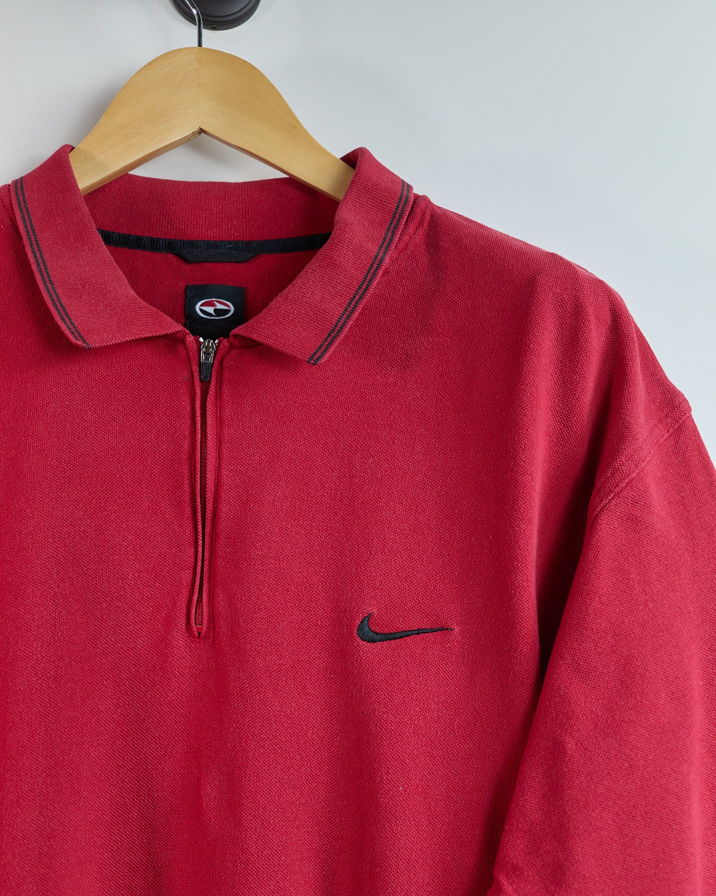 90s to ealy 00s Nike Golf Tiger Woods Yin Yang Red Zip Up Polo (XL)