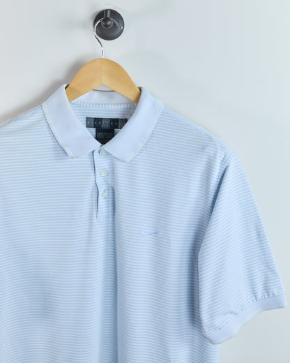 90s Nike Golf Blue/White Polo (XL)