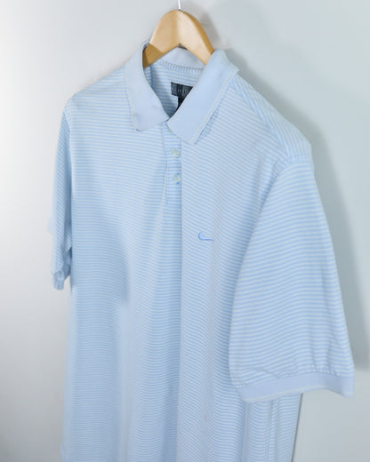 90s Nike Golf Blue/White Polo (XL)