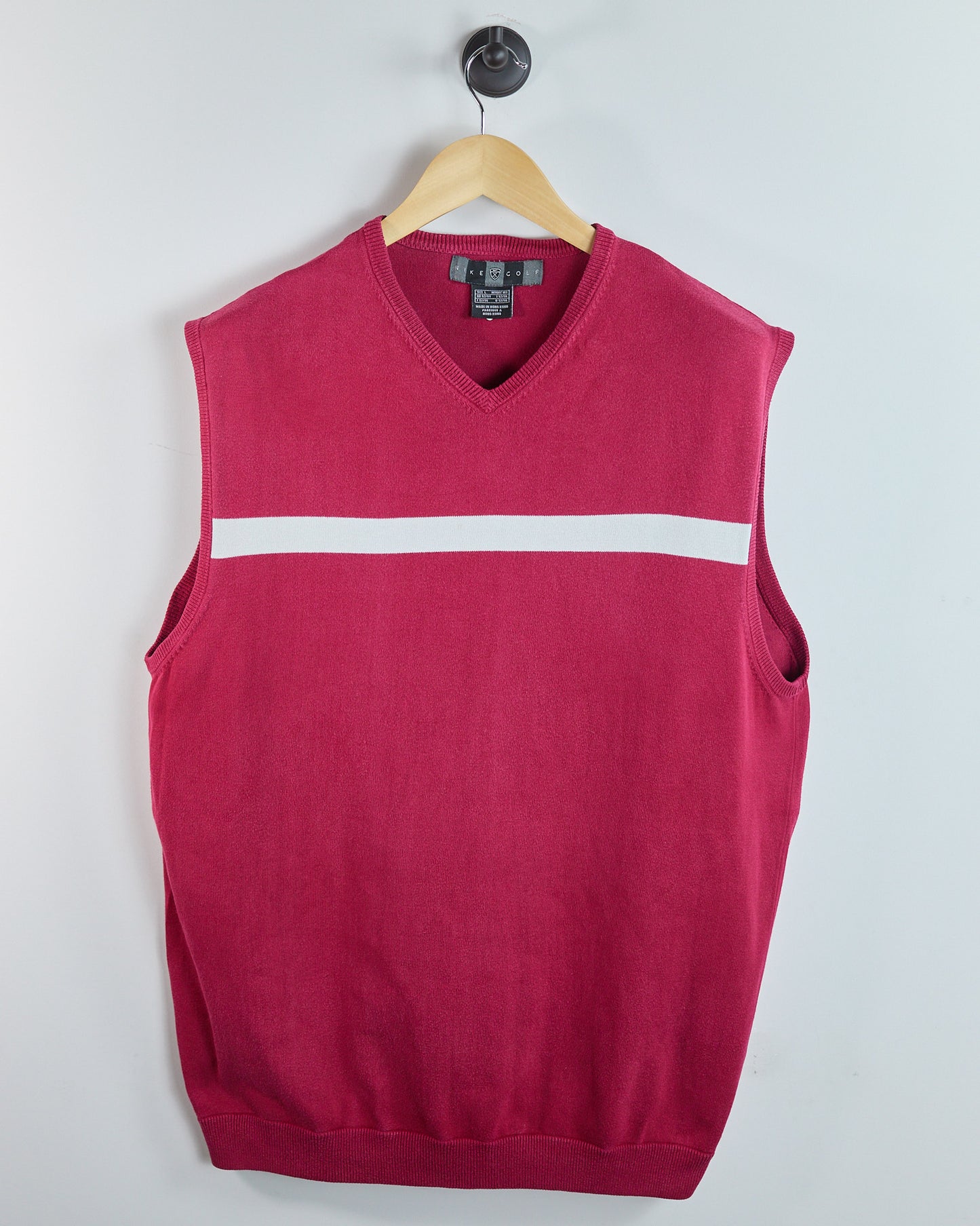 90s Nike Golf Red/White V Neck Knit Vest (L)