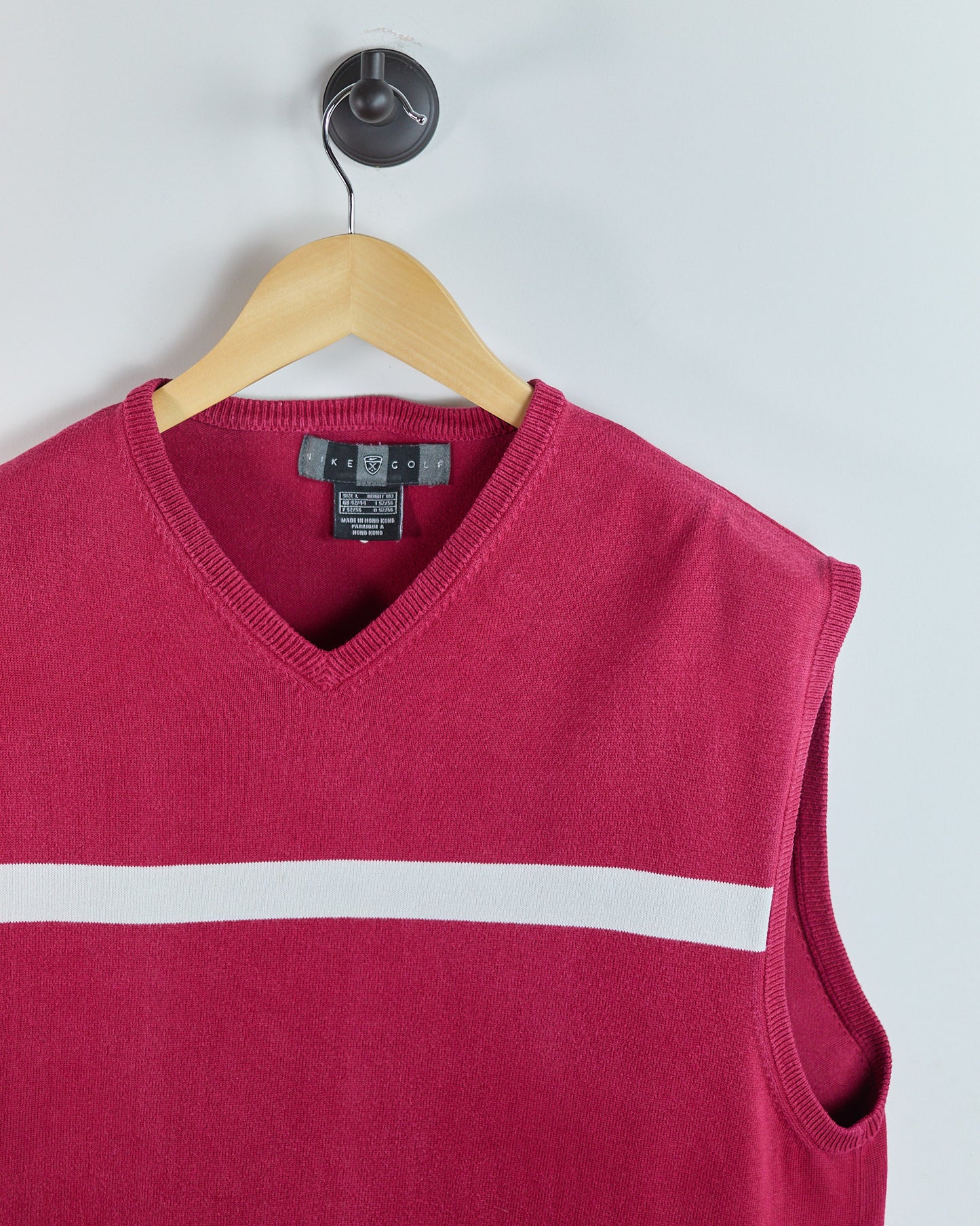 90s Nike Golf Red/White V Neck Knit Vest (L)