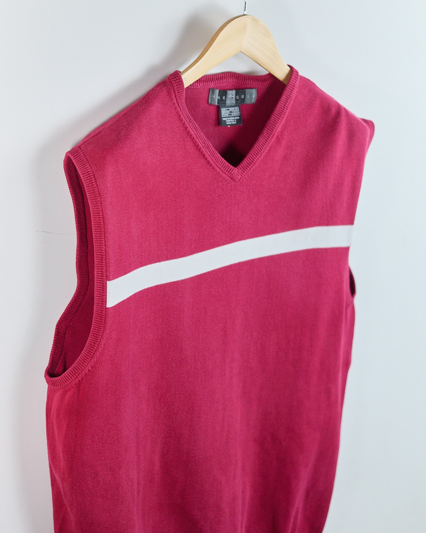 90s Nike Golf Red/White V Neck Knit Vest (L)