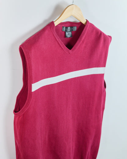 90s Nike Golf Red/White V Neck Knit Vest (L)