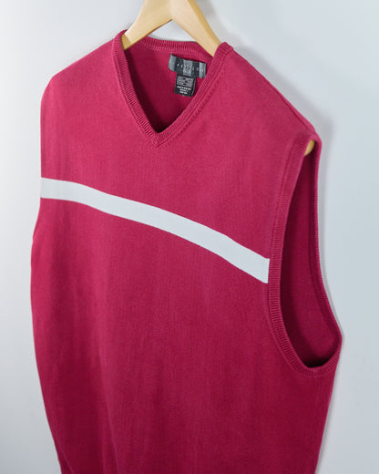 90s Nike Golf Red/White V Neck Knit Vest (L)