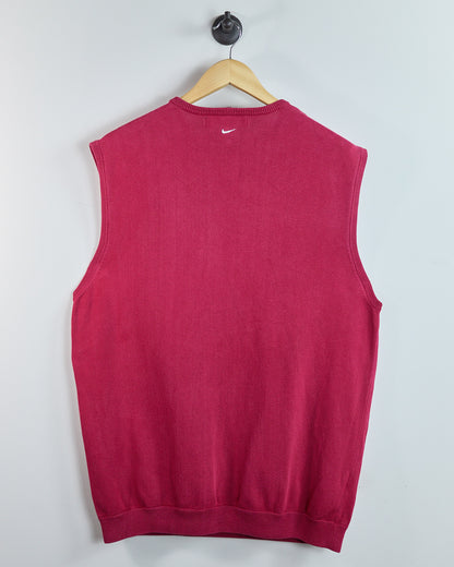90s Nike Golf Red/White V Neck Knit Vest (L)