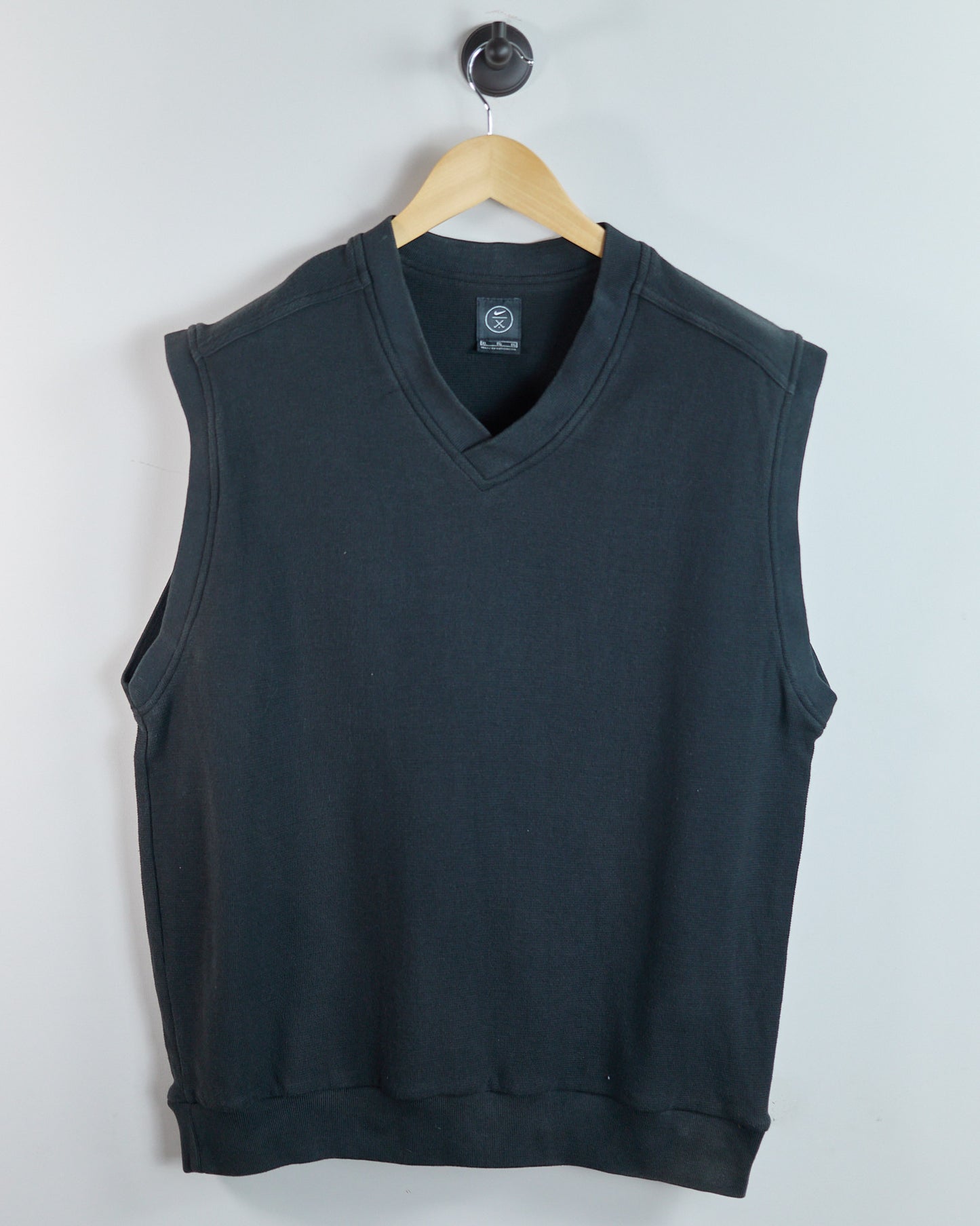 90s Nike Golf Swoosh Black V Neck Vest (XL)