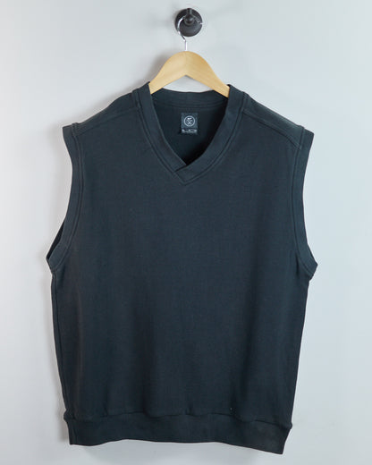 90s Nike Golf Swoosh Black V Neck Vest (XL)