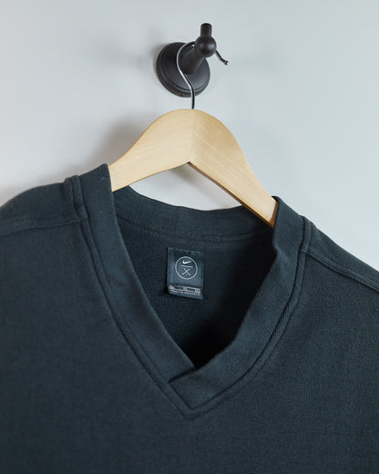 90s Nike Golf Swoosh Black V Neck Vest (XL)
