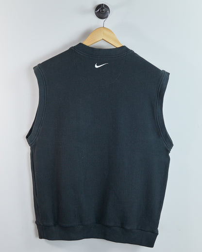 90s Nike Golf Swoosh Black V Neck Vest (XL)