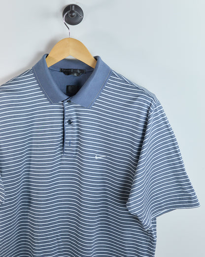 90s Nike Golf Tiger Woods White/Blue Polo (L)