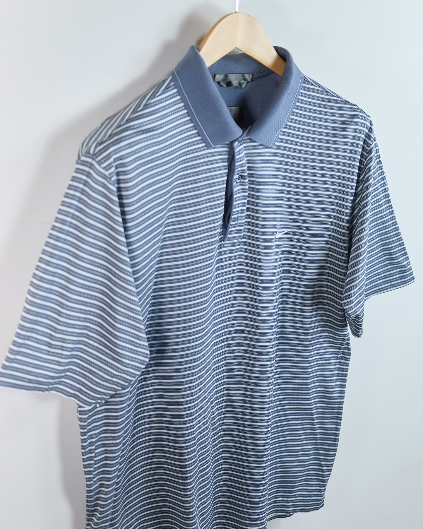 90s Nike Golf Tiger Woods White/Blue Polo (L)