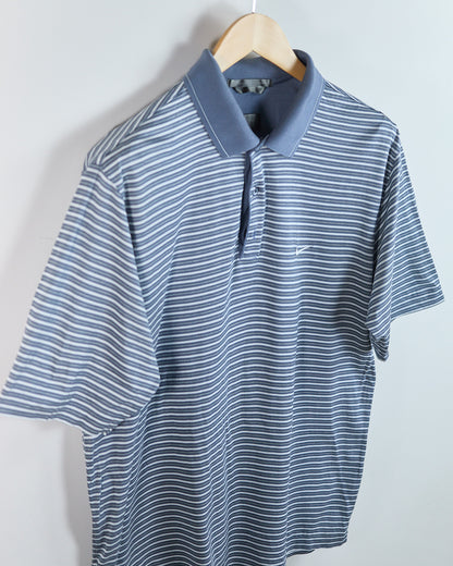 90s Nike Golf Tiger Woods White/Blue Polo (L)