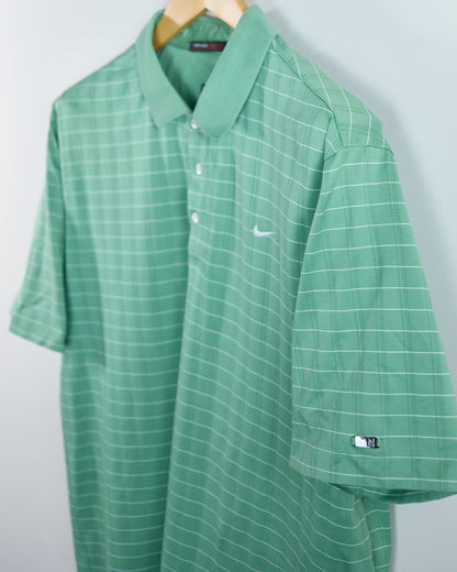 00s Nike Golf Tiger Woods Green/White Polo (XL)