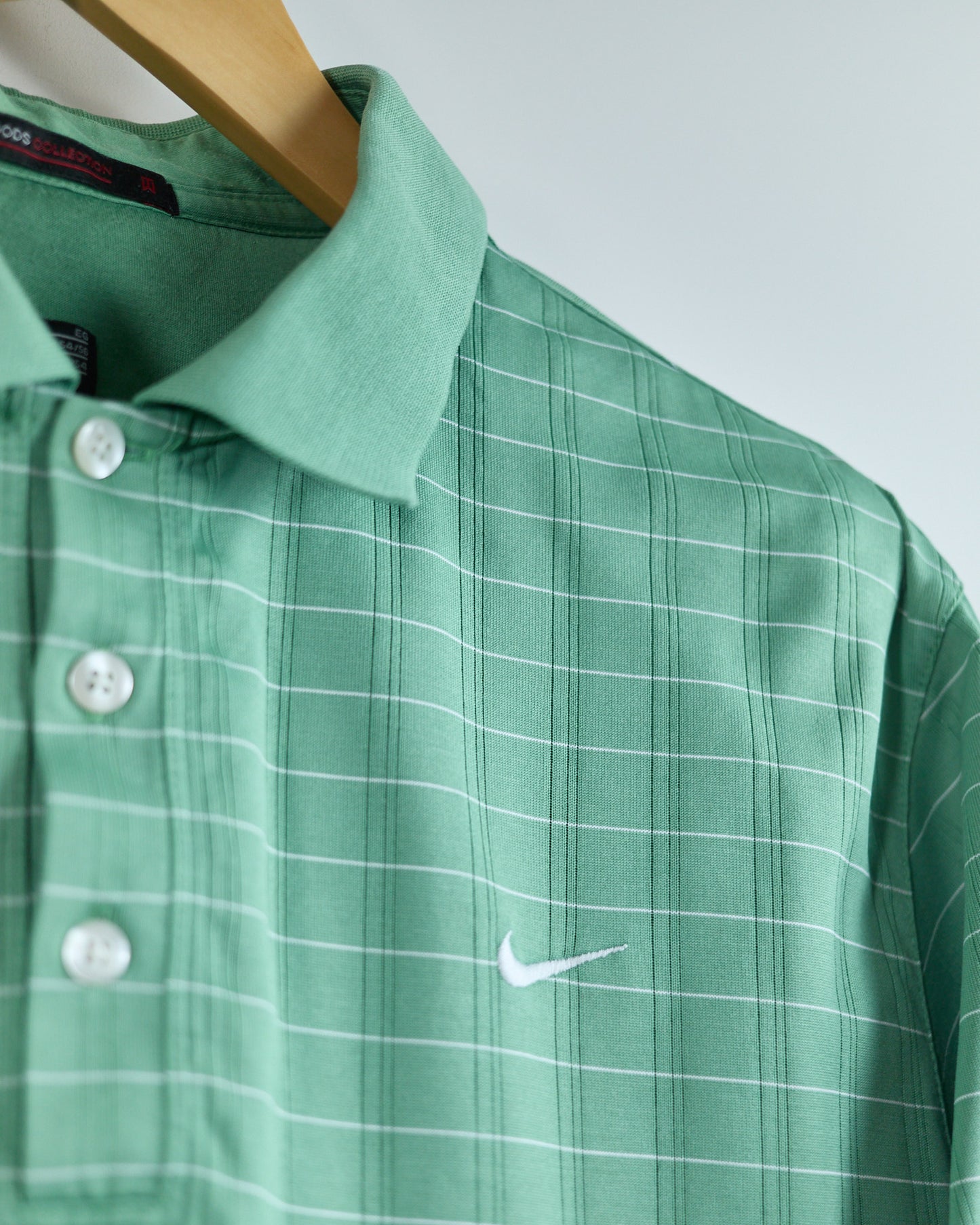 00s Nike Golf Tiger Woods Green/White Polo (XL)