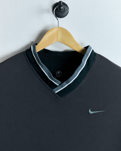 90s Nike Golf Black/Grey V Neck Windbreaker (XL)