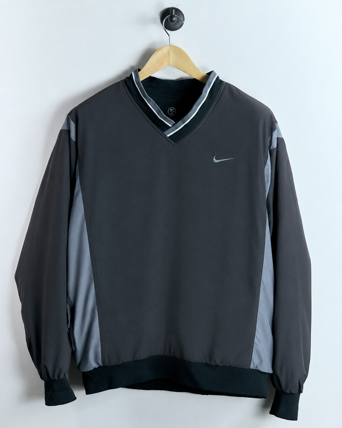 90s Nike Golf Black/Grey V Neck Windbreaker (XL)
