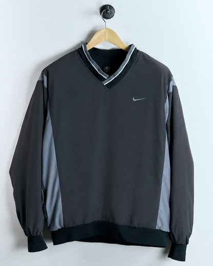 90s Nike Golf Black/Grey V Neck Windbreaker (XL)