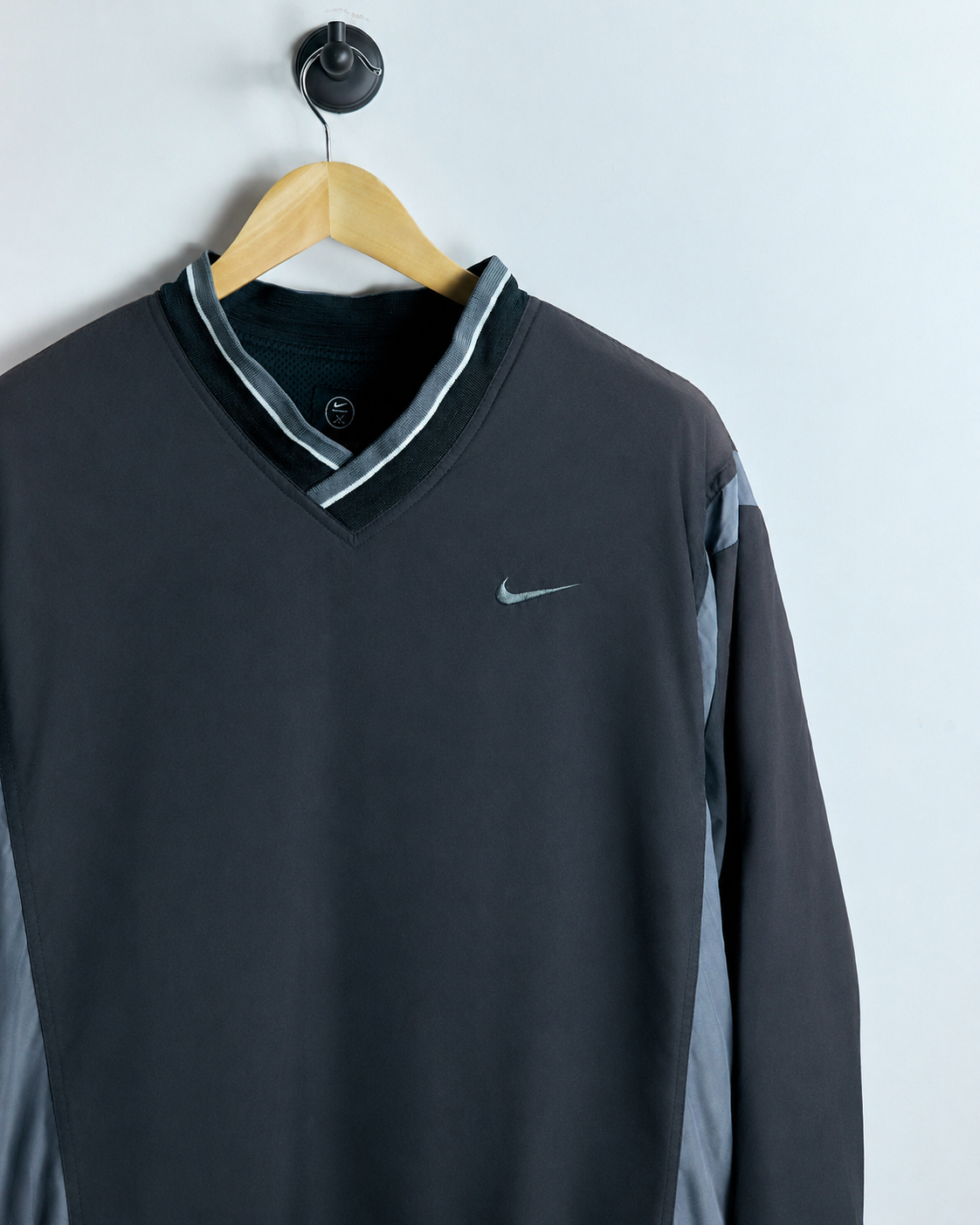 90s Nike Golf Black/Grey V Neck Windbreaker (XL)
