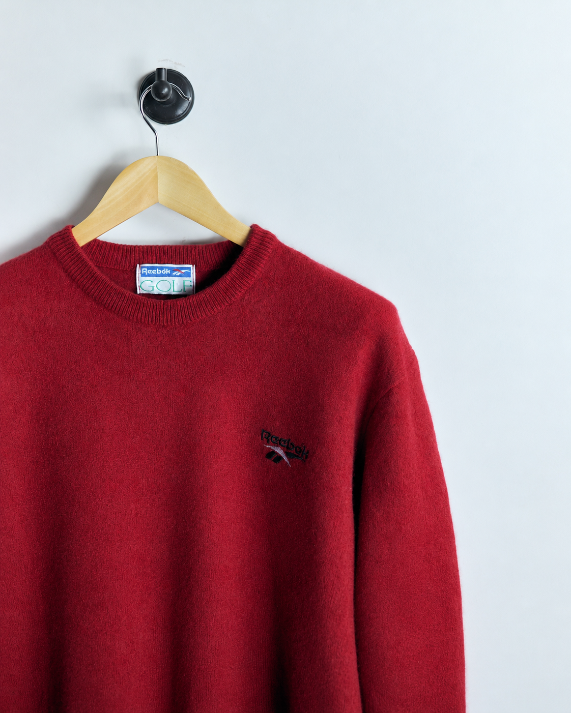 90s Reebok Red Wool Jumper (XL)