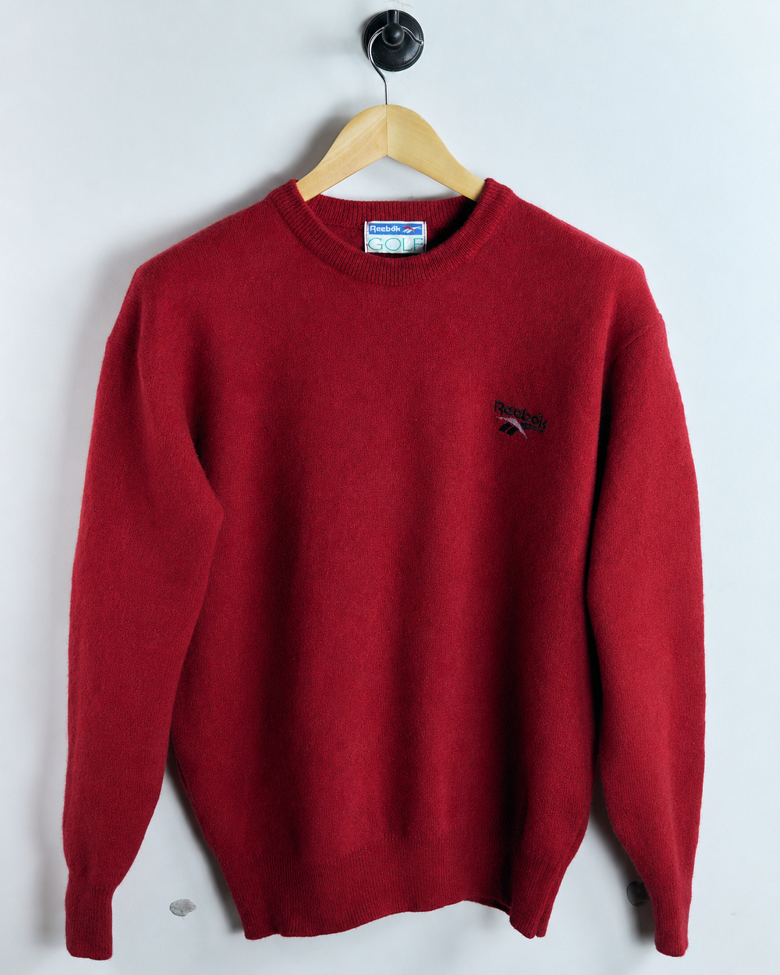 90s Reebok Red Wool Jumper (XL)