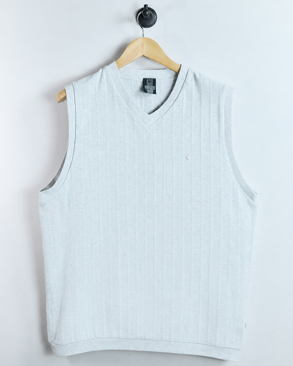 90s Nike Shield Logo Grey V Neck Vest (XL)
